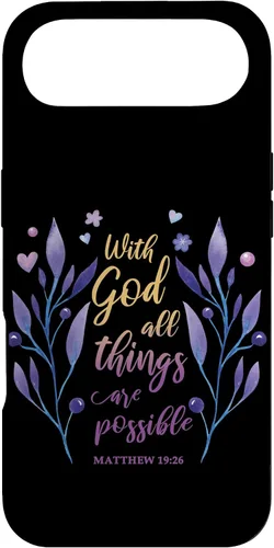 Vista 27 de with God All Things are Possible Matthew 19:26 Christian Case for iPhone 16