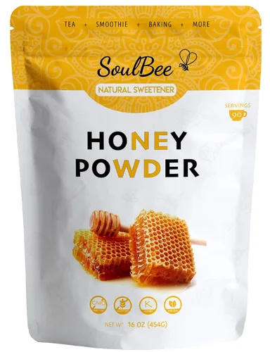 Vista 6 de SoulBee Honey Powder - Miel deshidratada como edulcorante natural para bebidas y comidas, baja en calorías y disolución fácil y rápida en líquidos