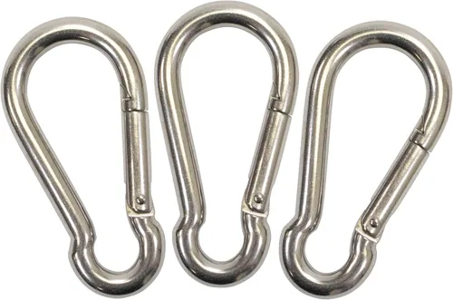 Vista 2 de Scuba Choice Stainless Steel Boat Clip Carabiner 3.13" – Safety Spring Hook for Boating, Kayaking, Diving, Fishing & Outdoor Gear