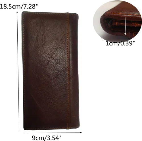 Vista 132 de Hombres Cool Eagle Wolf Caballo Totem Cuero Vaca Vertical Cartera Cremallera Multi-tarjeta Titular, Tótem de caballo, Minimalista