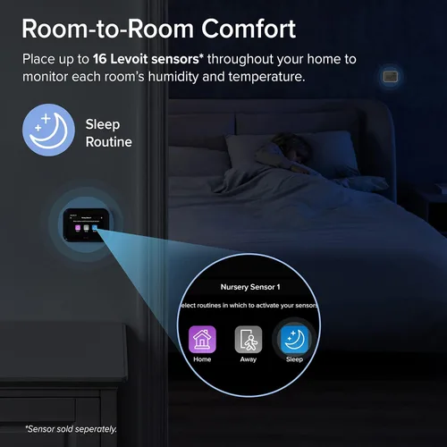 Vista 2 de LEVOIT Termostato inteligente para el hogar, termostato digital programable WiFi, funciona con Alexa y sensor inteligente, ahorro de energía, Blanco