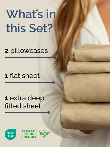 Vista 18 de Extra Deep Twin XL Sheet Set - 3 Piece College Dorm Room - White 01-Blanco