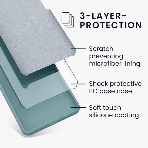 Vista 6 de kwmobile Funda compatible con Google Pixel 7 - Funda de silicona TPU con acabado suave - Piedra antigua