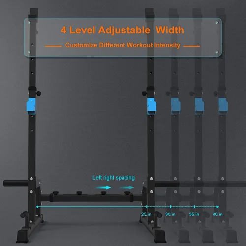 Vista 5 de JX FITNESS Estante para sentadillas, estante de barra, estante de prensa de banco push up multifunción levantamiento de pesas gimnasio/gimnasio