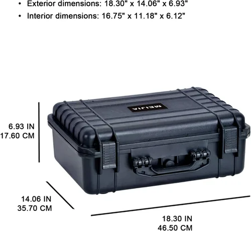 Vista 2 de MEIJIA Funda protectora impermeable IP67 portátil para todo tipo de clima, funda rígida para cámara con espuma personalizable, protección perfecta