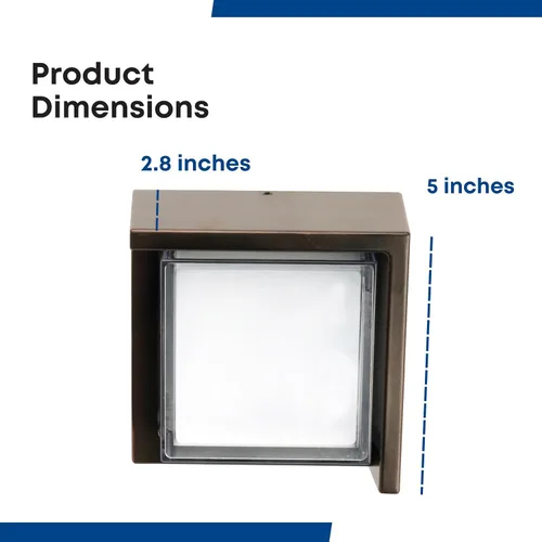 Vista 4 de Feit Electric S5sqwm/830/Ddbz 7.5 vatios 500 lúmenes 3000 Kelvin bronce atardecer a amanecer cuadrado llevó la luz de pared 3000K Blanco Cálido