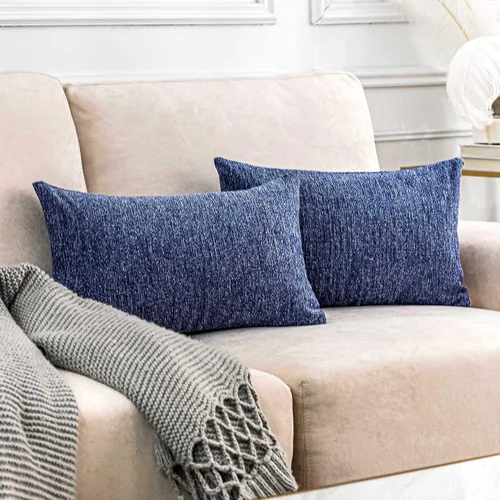 Vista 28 de Home Brilliant Fundas de almohada de primavera de 18 x 18 pulgadas, fundas de almohada decorativas de terciopelo chenille a rayas para decoración