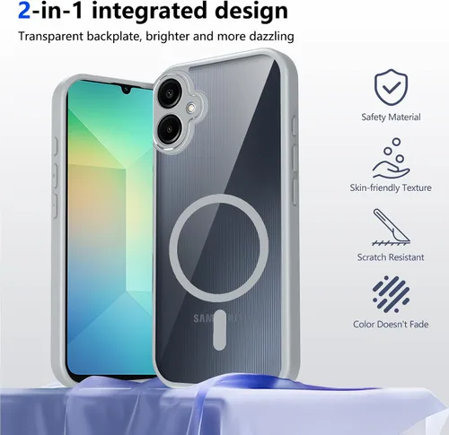 Vista 287 de Funda magnética transparente compatible con Xiaomi 17T, color negro 2 en 1 PC + TPU cubierta de teléfono a prueba de golpes, carcasa protectora