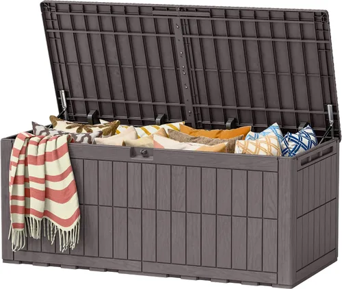 Vista 8 de Devoko Caja de almacenamiento impermeable para exteriores con cojín de 100 Negro
