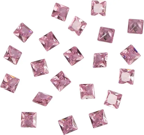 Vista 9 de Circonita de corte cuadrado multicolor (CZ), piedras preciosas sueltas, gemas sintéticas, pequeñas piedras cúbicas sueltas, gemas facetadas, piedras