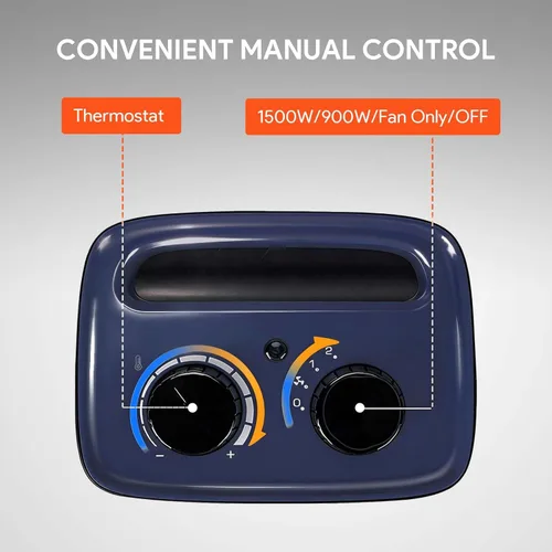 Vista 3 de shinic Calentador de espacio portátil con termostato, calentador de oficina de cerámica PTC pequeño de 1500 W para uso en interiores, calentamiento