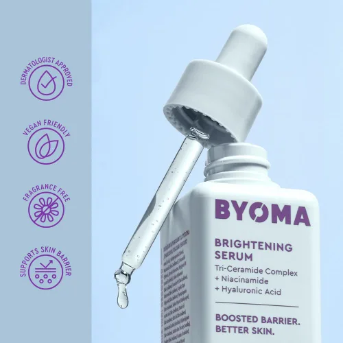 Vista 5 de BYOMA Suero Iluminador – Suero Reparador de Barrera – Suero Facial Iluminador e Hidratante con Ácido Hialurónico, Niacinamida y Ceramidas – Suero