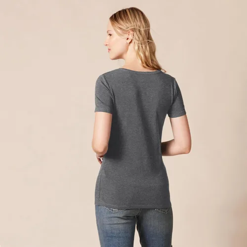 Vista 3 de Tienda Essentials Women's Regular-Fit Short-Sleeve T-Shirt (Crewneck and V-Neck Options), Multipacks