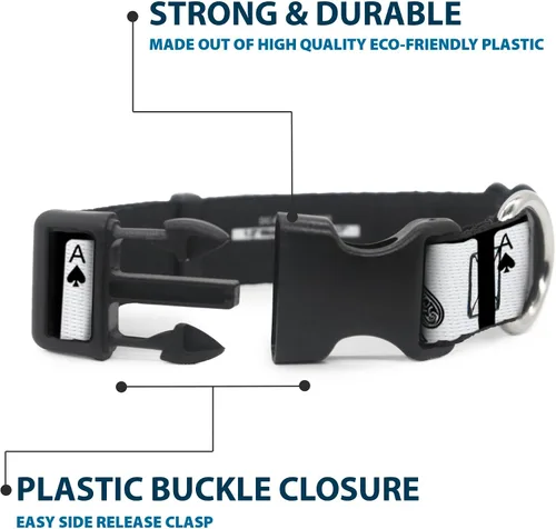 Vista 4 de Buckle-Down PC-W30136-S Ace Of Spades Collar de clip de plástico, pequeño/9-15