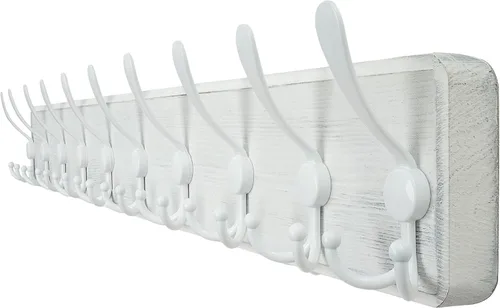 Vista 21 de WEBI Perchero de pared, ganchos para abrigos de pared rústicos, 16" de orificio a orificio, gancho grande para colgar en la pared, perchero
