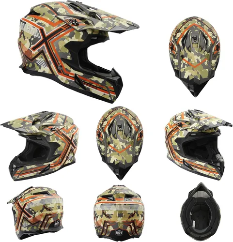 Vista 7 de TCMT Casco de motocicleta unisex para adultos, de cara completa, todoterreno, motocross, ATV, bicicleta de montaña, MX casco aprobado por DOT