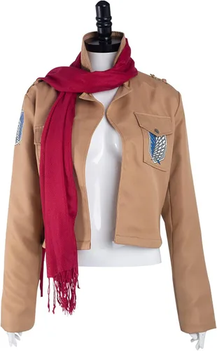 Vista 2 de Conjunto de chaqueta para mujer, disfraz de cosplay y bufanda