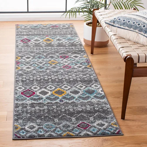 Vista 63 de SAFAVIEH Amsterdam Collection Alfombra Decorativa - 2.3 pies x 4 pies, Negro & Multi, Diseño Marroquí Bohemio, Sin Desprendimiento y Fácil Cuidado