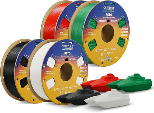 Vista 18 de OVERTURE - Filamento PETG de 1/16 de pulgada (1.75 mm) para impresora 3D y FDM, bien enrollado, duradero, carrete de 4.4 libras, dureza firme