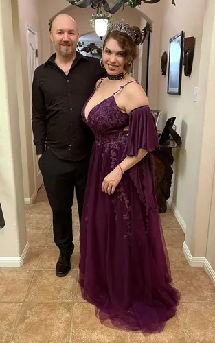 Vista 7 de Vestidos de graduación de tul con purpurina, cuello en V, apliques de encaje, vestidos largos de baile para mujer, vestidos formales de tirantes