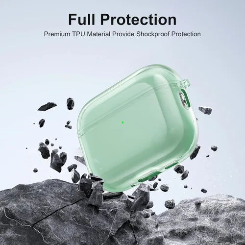 Vista 3 de Valkit Funda transparente para Airpods Pro 3 con kit limpiador Funda de TPU suave para Airpods Pro 3 generación Funda protectora a prueba