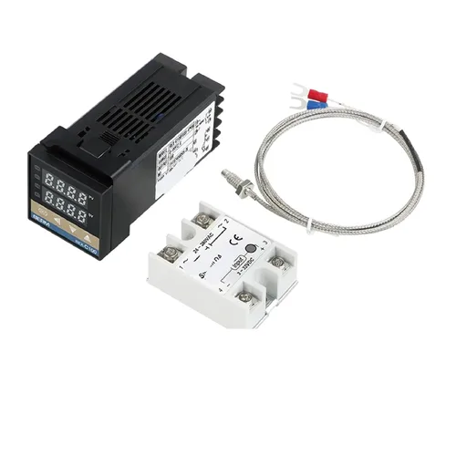 Vista 8 de Rex-C100 Intelligent Temperature Controller Package with K-Type Thermocouple Heat Sink and 25da/40da/60da Solid State Relay
