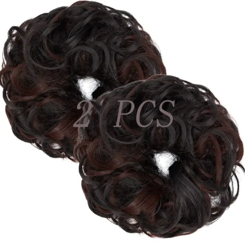 Vista 9 de OMGREAT Extensiones de cabello de moño desordenado, rizado, ondulado, recogido, sintético, para coleta, accesorios para el cabello para mujeres