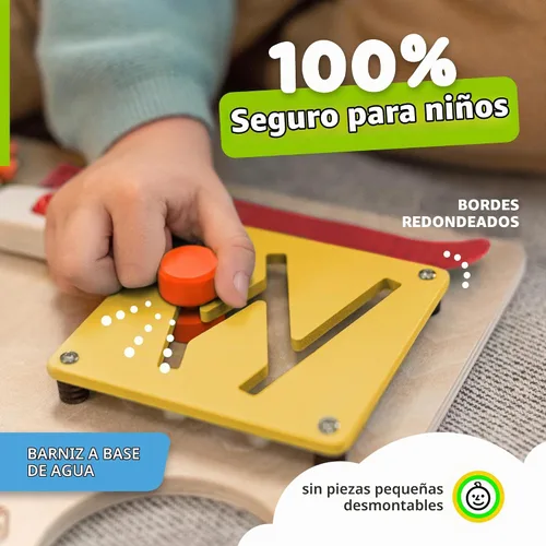 Vista 8 de deMoca - Panel sensorial Montessori de madera para niños pequeños, actividades de aprendizaje para niños pequeños en edad preescolar que los ayudan