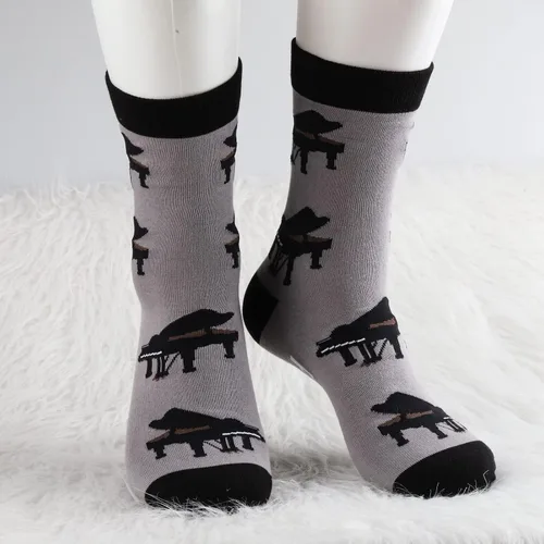 Vista 5 de MBMSO 2 pares de calcetines de piano Keep Calm and Play, regalos para pianistas, calcetines de músico, regalos para amantes del piano, regalos