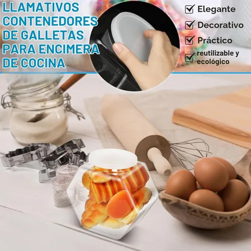Vista 5 de Uiifan 1 Pieza Tarro Hexagonal de Plástico para Dulces con Tapa Tarro de Galletas Recipientes Hexagonales Transparentes para Dulces para Aperitivos