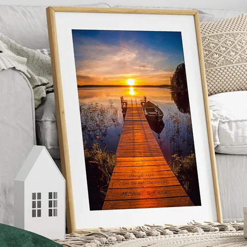 Vista 197 de A&T ARTWORK Love on Beach - Impresión fotográfica personalizada, incluye nombres y la fecha, regalo único para el aniversario de boda. Alfombrillas