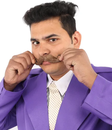 Vista 7 de Cabello humano para hombre, bigote, cosplay, pelo facial Marrón