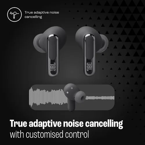 Vista 5 de JBL Live Beam 3 - Auriculares True Wireless con Cancelación de Ruido de Bastón Cerrado - (Negro) (Renovado)
