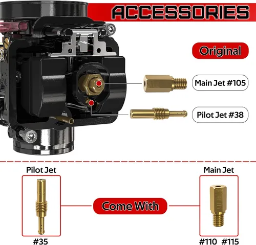 Vista 5 de 1PZ PW0-K21 PWK - Carburador de 1.82 pulgadas para reemplazo de carburador, rendimiento universal para motocicletas Pit Dirt Bike Off Road ATV Quad