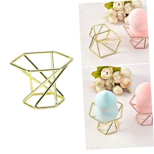 Vista 8 de SOLUSTRE Soporte elegante para esponja de maquillaje, 2 unidades, de acero inoxidable, diseño elegante para secado rápido, fácil acceso, para Dorado
