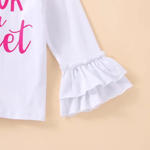 Vista 13 de Conjunto de ropa de cumpleaños para bebé niña pequeña, camiseta de manga larga, pantalones de campana, diadema