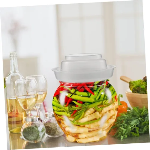 Vista 3 de HANABASS Botes de capacidad para tapa de pepinillo, reutilizables, Kimchi Pickling Fermentación, diseño hermético, sellado chino, recipiente