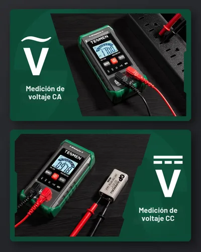 Vista 6 de Multímetro digital TM-510, 4000 cuentas, medición inteligente, voltímetro de rango automático; probador de voltaje con función de voltaje sin