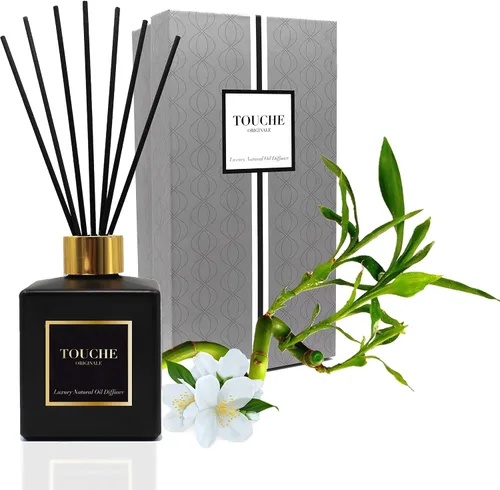 Vista 15 de Touche - Difusor de caña natural de lujo. Fragancia perfumada para el hogar de larga duración. Aceite esencial natural sin alcohol. Botella de Higo