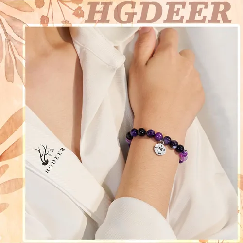Vista 9 de HGDEER Pulsera de jubilación de piedra natural para mujeres/hombres 2024, regalos de despedida de despedida, regalo de San Valentín para compañeros