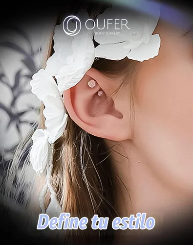 Vista 5 de OUFER 3 piezas de joyería para piercing de rook, piercings de plástico para cirugía, joyería de piercing de cejas transparente, anillos de ceja