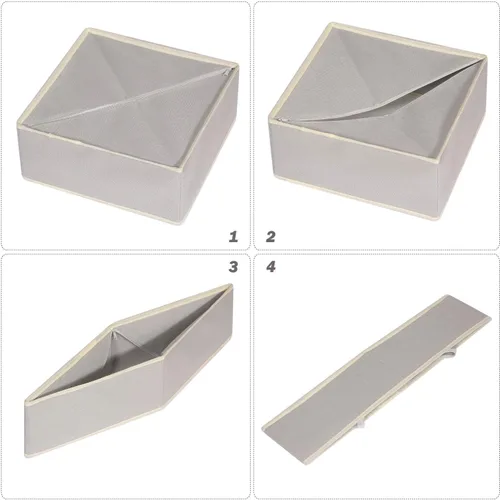 Vista 3 de DIOMMELL Caja de almacenamiento de tela plegable para armario, aparador, cajón, cestas de tela, contenedores divisores para ropa, ropa
