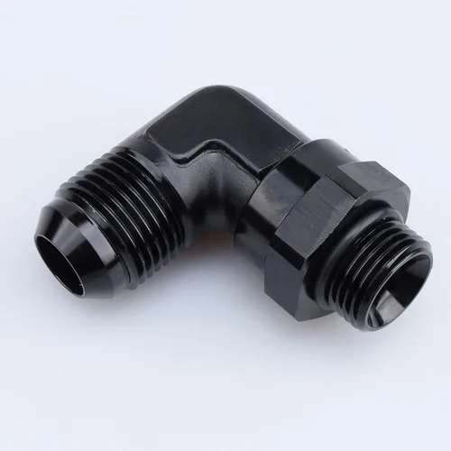 Vista 5 de AC PERFORMANCE Aluminio negro 90 grados -6 AN macho Flare a -4 AN ORB O Ring Puerto Rosca 7/16 x 20 Adaptador de montaje giratorio