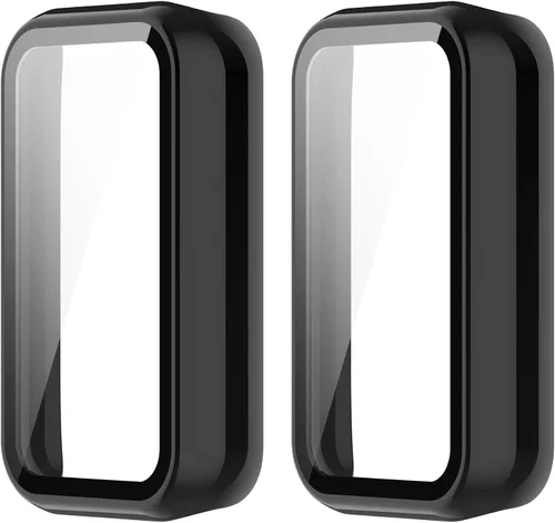 Vista 9 de Funda para reloj compatible con Amazfit Band 7, protector de pantalla de policarbonato duro, antiarañazos, a prueba de golpes, bisel protector