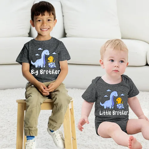 Vista 3 de Funnycokid Conjunto de camisetas a juego para hermano mayor, hermano pequeño, ropa de regalo para bebé