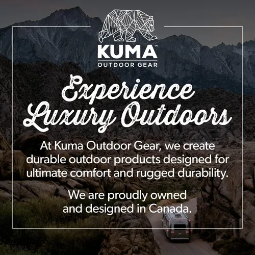 Vista 8 de Kuma Outdoor Gear Kozy - Silla de oso con bolsa de transporte, silla de campamento doble portátil de lujo para exteriores, para glamping, deportes