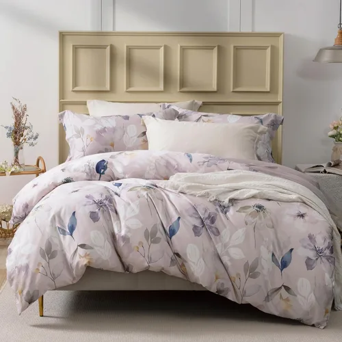 Vista 33 de MILDLY Juego de funda nórdica floral de mármol azul y verde acuarela 3