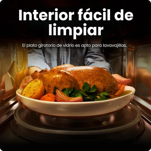 Vista 5 de Horno de microondas de mostrador Chefman 0.9 pies cúbicos. Microondas digital de acero inoxidable de 900 vatios con 6 ajustes preestablecidos, modo
