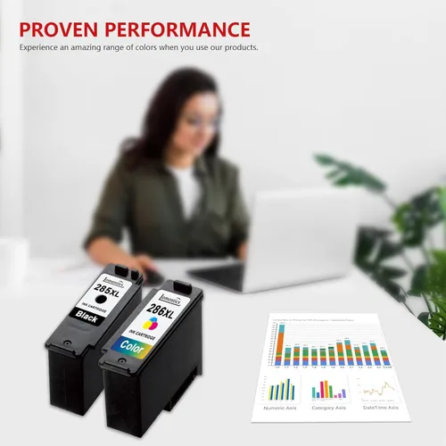 Vista 6 de PG-285 XL Black/CL-286 XL - Cartuchos de tinta de color (2 unidades, negro, tricolor), repuesto de tinta Lometic PG-285XL CL-286XL para impresoras