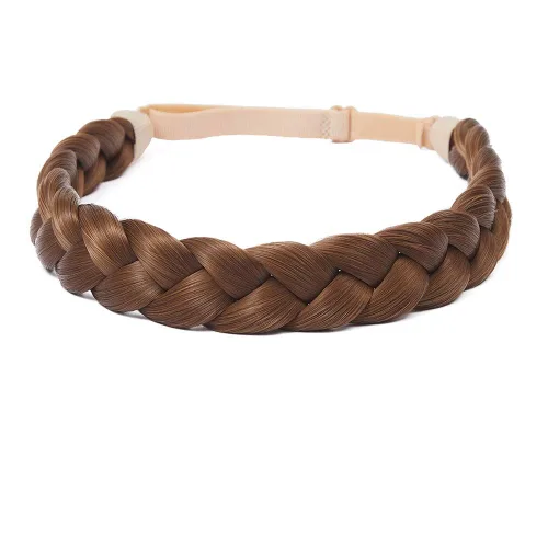 Vista 9 de Diadema trenzada para mujer, 3 hebras, banda trenzada gruesa Estilo rápido, aspecto natural, ajuste elástico suave, sensación ligera, sujeción